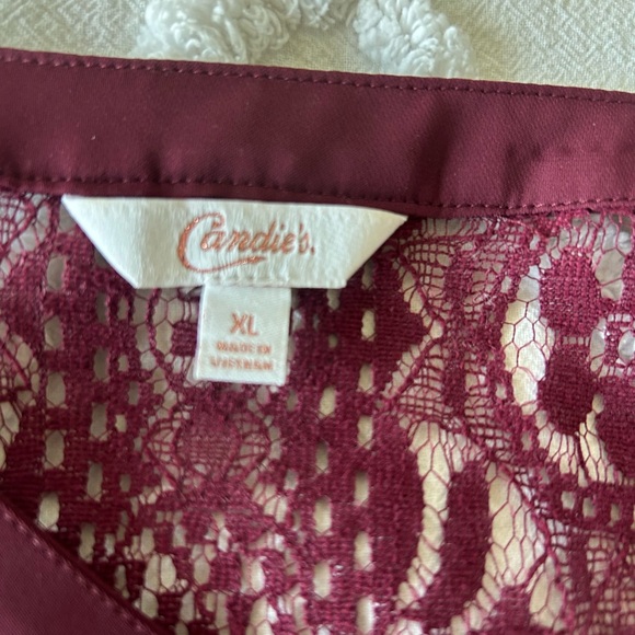 Candies XL long sleeve maroon top - Picture 3 of 5